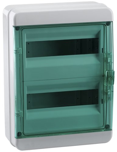 Бокс пластиковый Кэаз OptiBox ЩРН-П-24 P-BNZ-3-24-IP65 (410х300х153мм) IP65 зеленая дверца картинка 